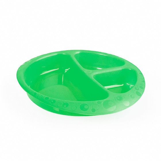 Green Plate With Divisions For Babies BPA Free